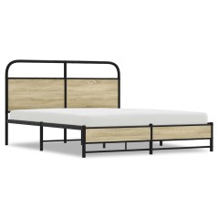 vidaXL Bettgestell ohne Matratze 150x200 cm Sonoma-Eiche Holzwerkstoff
