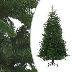 Künstlicher Weihnachtsbaum mit LEDs & Kugeln Grün 240 cm PVC PE