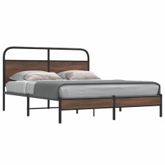 vidaXL Bettgestell ohne Matratze 150x200 cm Braun Eichen-Optik