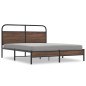vidaXL Bettgestell ohne Matratze 150x200 cm Braun Eichen-Optik vidaXL Bettgestell ohne Matratze 150x200 cm Braun Eichen-Optik