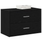 vidaXL Schrank mit 2 Schubladen Schwarz Eichen-Optik 60x31x40 cm vidaXL Schrank mit 2 Schubladen Schwarz Eichen-Optik 60x31x40 cm