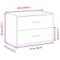 vidaXL Schrank mit 2 Schubladen Schwarz Eichen-Optik 60x31x40 cm vidaXL Schrank mit 2 Schubladen Schwarz Eichen-Optik 60x31x40 cm
