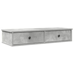 vidaXL Wandregal mit Schubladen Betongrau 100x37,5x19 cm Holzwerkstoff