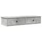 vidaXL Wandregal mit Schubladen Betongrau 100x37,5x19 cm Holzwerkstoff vidaXL Wandregal mit Schubladen Betongrau 100x37,5x19 cm Holzwerkstoff