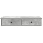 vidaXL Wandregal mit Schubladen Betongrau 100x37,5x19 cm Holzwerkstoff vidaXL Wandregal mit Schubladen Betongrau 100x37,5x19 cm Holzwerkstoff