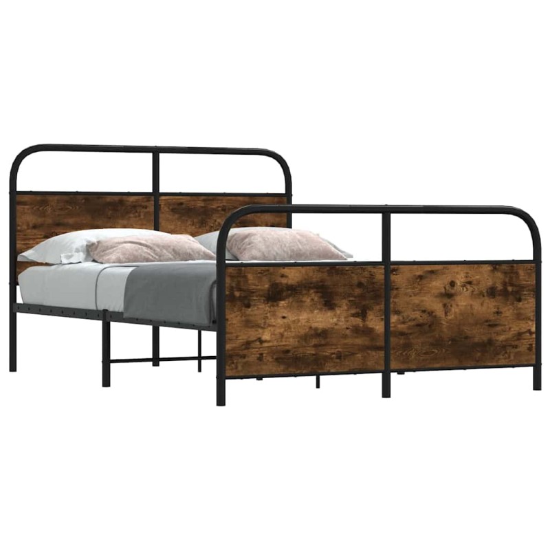 vidaXL Bettgestell ohne Matratze 120x200 cm Räuchereiche Holzwerkstoff vidaXL Bettgestell ohne Matratze 120x200 cm Räuchereiche Holzwerkstoff
