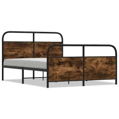 vidaXL Bettgestell ohne Matratze 120x200 cm Räuchereiche Holzwerkstoff