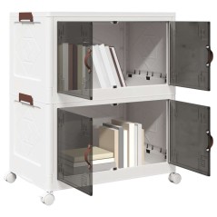 vidaXL Aufbewahrungsbox mit Rädern Stapelbar 2-stöckig 75 L 64x40x76cm