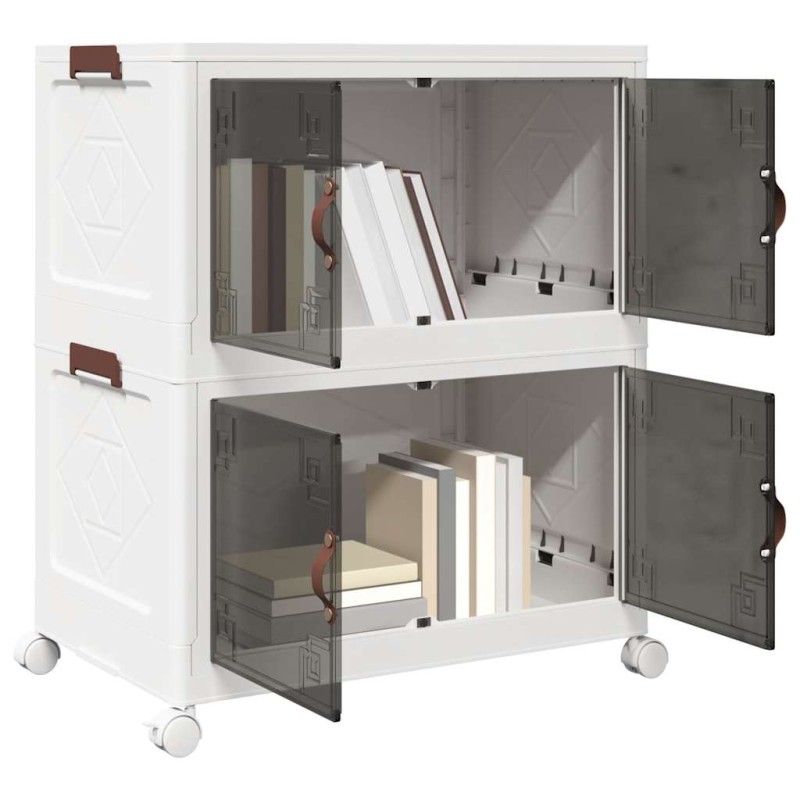 vidaXL Aufbewahrungsbox mit Rädern Stapelbar 2-stöckig 75 L 64x40x76cm vidaXL Aufbewahrungsbox mit Rädern Stapelbar 2-stöckig 75 L 64x40x76cm