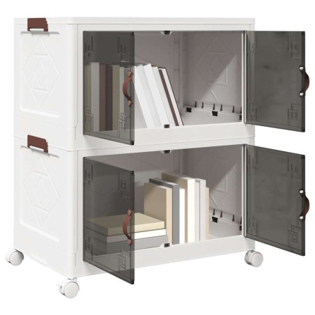 vidaXL Aufbewahrungsbox mit Rädern Stapelbar 2-stöckig 75 L 64x40x76cm