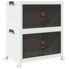 vidaXL Aufbewahrungsbox mit Rädern Stapelbar 2-stöckig 75 L 64x40x76cm