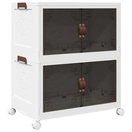 vidaXL Aufbewahrungsbox mit Rädern Stapelbar 2-stöckig 75 L 64x40x76cm