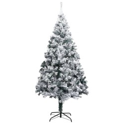 Künstlicher Weihnachtsbaum mit LEDs & Kugeln Grün 240 cm PVC