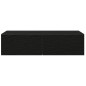 vidaXL Wandregal mit Schubladen Schwarz 60x26,5x15 cm Holzwerkstoff