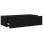 vidaXL Wandregal mit Schubladen Schwarz 60x26,5x15 cm Holzwerkstoff