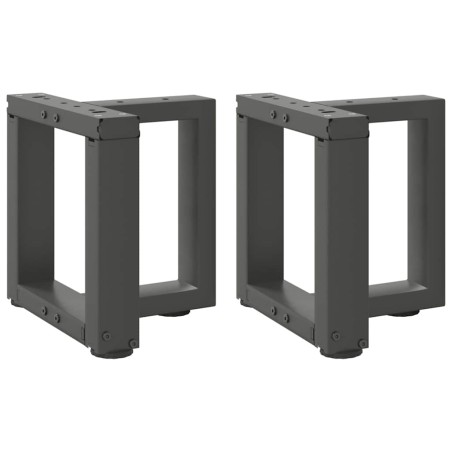 vidaXL Couchtischbeine T-Form 2 Stk. Anthrazit 30x25x(30-31) cm Stahl