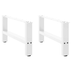 vidaXL Couchtischbeine Weiß 2 Stk. 70x(30-31) cm Stahl