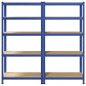 vidaXL Lagerregale mit 5 Böden 2 Stk. Blau Stahl & Holzwerkstoff vidaXL Lagerregale mit 5 Böden 2 Stk. Blau Stahl & Holzwerkstoff