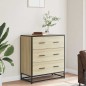 vidaXL Sideboard Sonoma-Eiche 68x35x76 cm Holzwerkstoff und Metall vidaXL Sideboard Sonoma-Eiche 68x35x76 cm Holzwerkstoff und Metall