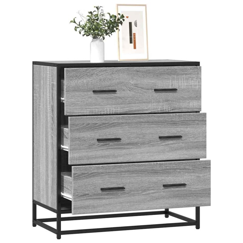 vidaXL Sideboard Grau Sonoma 68x35x76 cm Holzwerkstoff und Metall vidaXL Sideboard Grau Sonoma 68x35x76 cm Holzwerkstoff und Metall