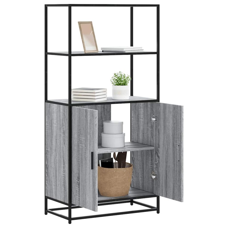 vidaXL Highboard Grau Sonoma 68x35x139 cm Holzwerkstoff und Metall vidaXL Highboard Grau Sonoma 68x35x139 cm Holzwerkstoff und Metall