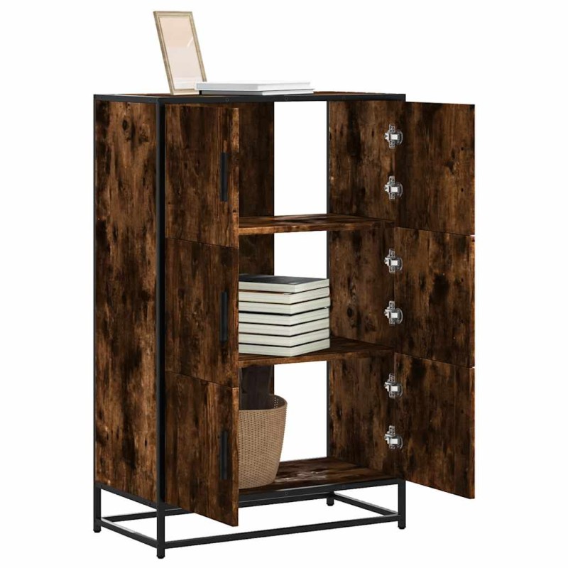 vidaXL Highboard Räuchereiche 68x35x106,5 cm Holzwerkstoff Metall vidaXL Highboard Räuchereiche 68x35x106,5 cm Holzwerkstoff Metall