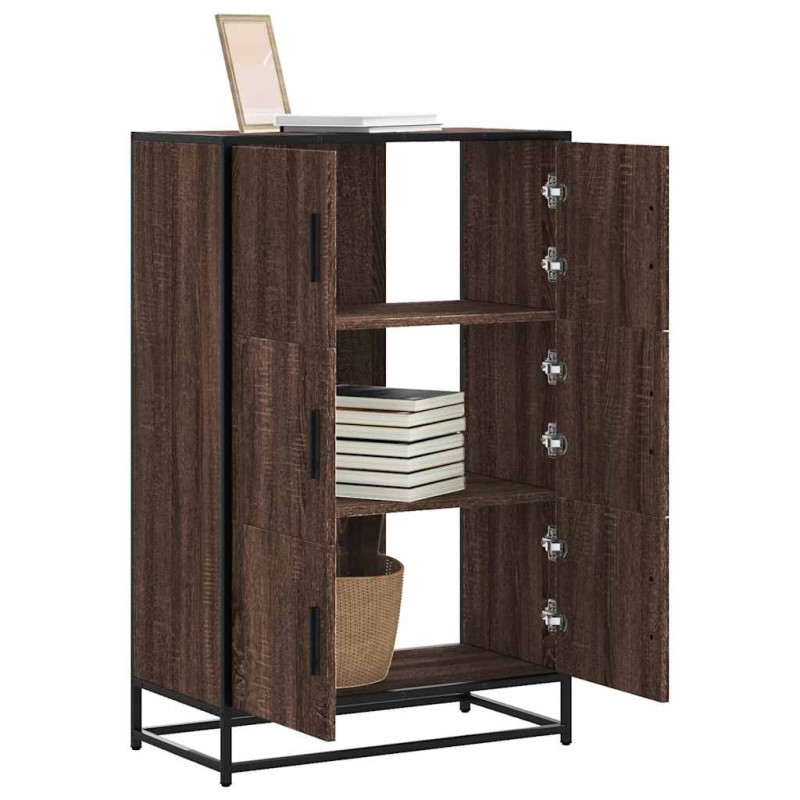 vidaXL Highboard Braun Eichen-Optik 68x35x106,5cm Holzwerkstoff Metall vidaXL Highboard Braun Eichen-Optik 68x35x106,5cm Holzwerkstoff Metall