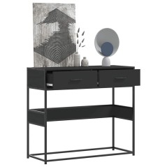 vidaXL Konsolentisch Schwarz 90x35x80 cm Holzwerkstoff