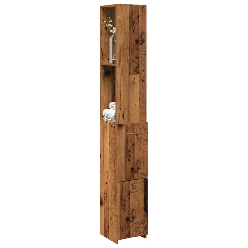 vidaXL Badezimmerschrank Altholz-Optik 25x25x170 cm Holzwerkstoff vidaXL Badezimmerschrank Altholz-Optik 25x25x170 cm Holzwerkstoff