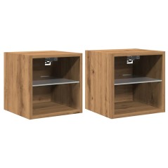 vidaXL TV-Wandschränke mit LED-Leuchten 2 Stk. Artisan-Eiche