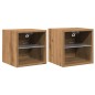 vidaXL TV-Wandschränke mit LED-Leuchten 2 Stk. Artisan-Eiche vidaXL TV-Wandschränke mit LED-Leuchten 2 Stk. Artisan-Eiche