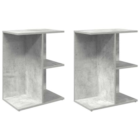 vidaXL Nachttische 2 Stk. Betongrau 46,5x29x61 cm Holzwerkstoff