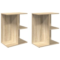 vidaXL Nachttische 2 Stk. Sonoma-Eiche 46,5x29x61 cm Holzwerkstoff