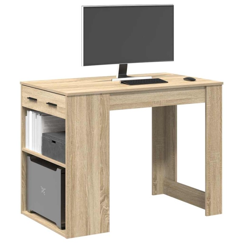 vidaXL Schreibtisch mit Schubladen Ablage Sonoma-Eiche 102x62x77,5 cm vidaXL Schreibtisch mit Schubladen Ablage Sonoma-Eiche 102x62x77,5 cm