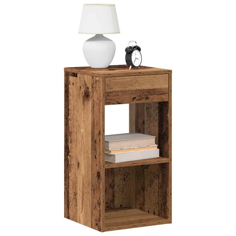vidaXL Nachttisch mit Schublade Altholz-Optik 35x34x66,5 cm vidaXL Nachttisch mit Schublade Altholz-Optik 35x34x66,5 cm