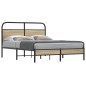 vidaXL Bettgestell ohne Matratze 135x190 cm Räuchereiche Holzwerkstoff vidaXL Bettgestell ohne Matratze 135x190 cm Räuchereiche Holzwerkstoff