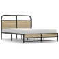 vidaXL Bettgestell ohne Matratze 140x190 cm Räuchereiche Holzwerkstoff vidaXL Bettgestell ohne Matratze 140x190 cm Räuchereiche Holzwerkstoff