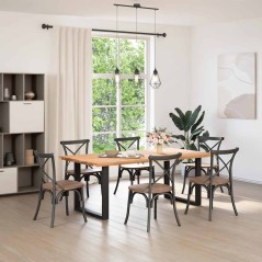 vidaXL Tischplatte Hellbraun 200x100x4 cm Massivholz Eiche Rechteckig