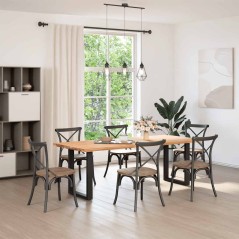 vidaXL Tischplatte Hellbraun 220x90x4 cm Massivholz Eiche Rechteckig