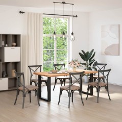 vidaXL Tischplatte Hellbraun 180x90x4 cm Massivholz Eiche Rechteckig