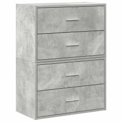 vidaXL Schränke mit 2 Schubladen 2 Stk. Betongrau 60x31x40 cm