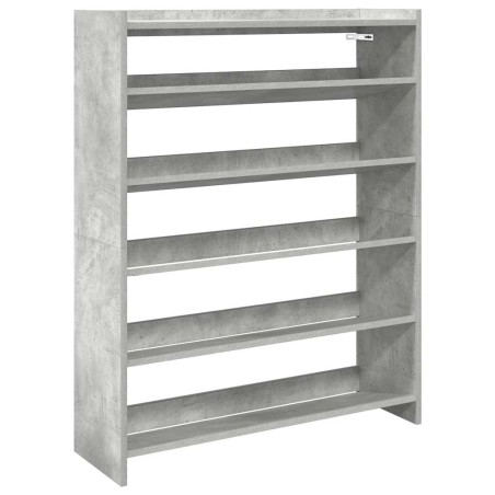 vidaXL Schuhregal Betongrau 80x25x100 cm Holzwerkstoff