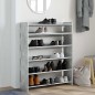vidaXL Schuhregal Betongrau 80x25x100 cm Holzwerkstoff