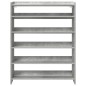vidaXL Schuhregal Betongrau 80x25x100 cm Holzwerkstoff