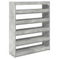 vidaXL Schuhregal Betongrau 80x25x100 cm Holzwerkstoff