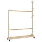 vidaXL Kleiderständer mit Haken und Rollen 100x35x157 cm Bambus vidaXL Kleiderständer mit Haken und Rollen 100x35x157 cm Bambus