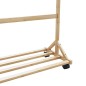 vidaXL Kleiderständer mit Haken und Rollen 100x35x157 cm Bambus vidaXL Kleiderständer mit Haken und Rollen 100x35x157 cm Bambus