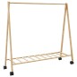 vidaXL Kleiderständer mit Ablagen und Rollen 106x34x106,5 cm Bambus vidaXL Kleiderständer mit Ablagen und Rollen 106x34x106,5 cm Bambus