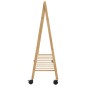 vidaXL Kleiderständer mit Ablagen und Rollen 106x34x106,5 cm Bambus vidaXL Kleiderständer mit Ablagen und Rollen 106x34x106,5 cm Bambus