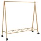 vidaXL Kleiderständer mit Ablagen und Rollen 106x34x106,5 cm Bambus vidaXL Kleiderständer mit Ablagen und Rollen 106x34x106,5 cm Bambus